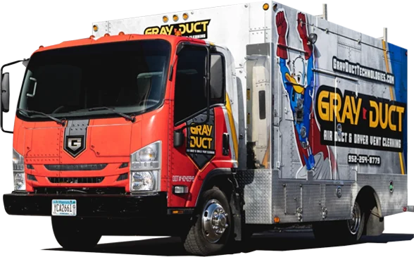 Gray Duct service truck on a Twin Cities job