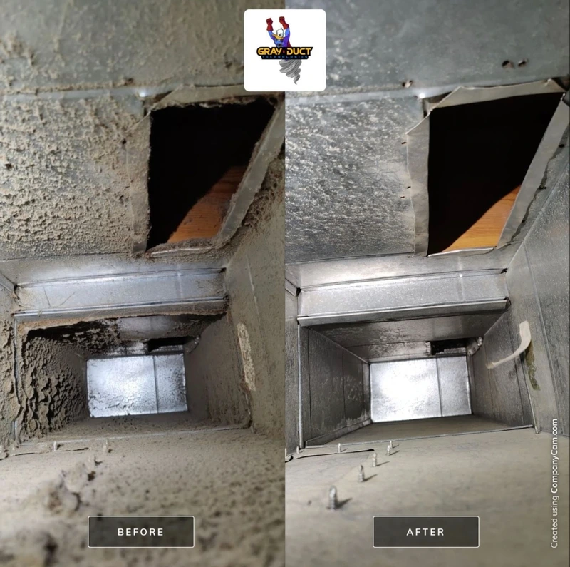 Before/After of an air duct cleaning in Minneapolis/Minnesota